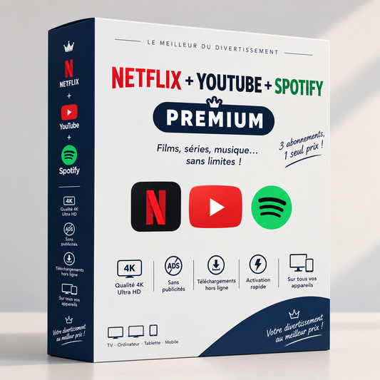 Netflix Premium 4K + YouTube Premium + Spotify — Compte Officiel, Livraison Immédiate Garantie 100% ✅